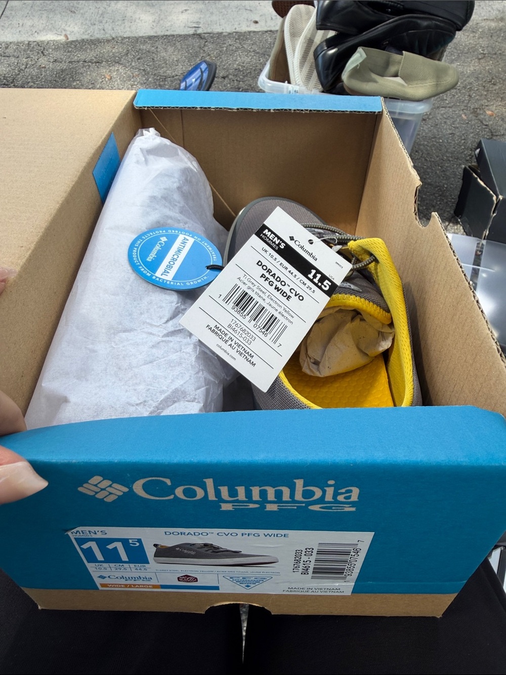 Columbia Slip-On Fishing Shoe - Gray and Yellow